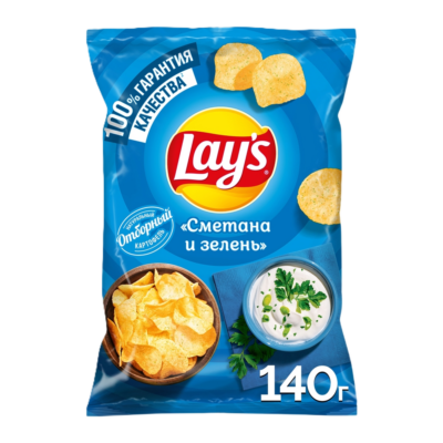 Չիպս «Lay's» Թթվասեր և Կանաչի 140 գր