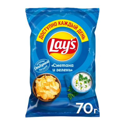 Չիպս «Lay's» Թթվասեր և Կանաչի 70 գր