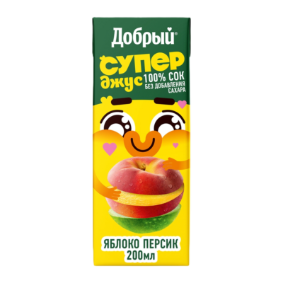 Հյութ «Դոբրիյ» խնձոր դեղձ 0,2 լ